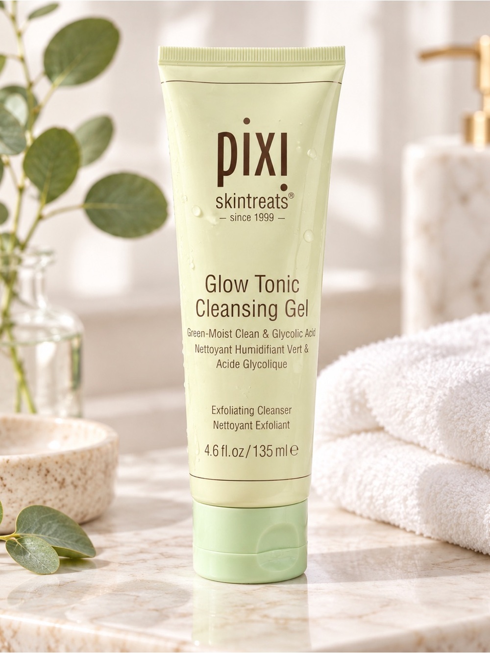 Pixi Glow Tonic Cleansing Gel 135ml Glycolic Acid Exfoliating Cleanser Sealed